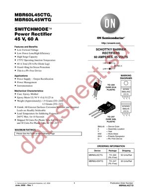 MBR60L45CTG datasheet  